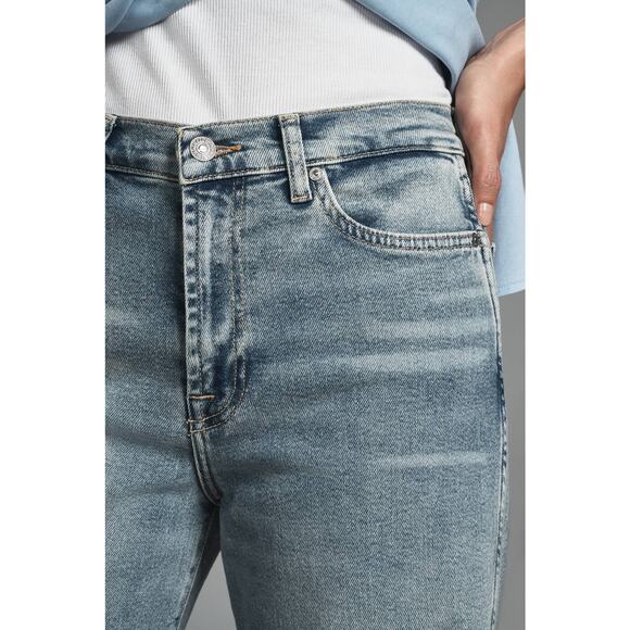 New Anthropologie x 7 For All Mankind Lotta Mid-Rise Wide-Leg Jeans Sz 29 Denim - Picture 3 of 7